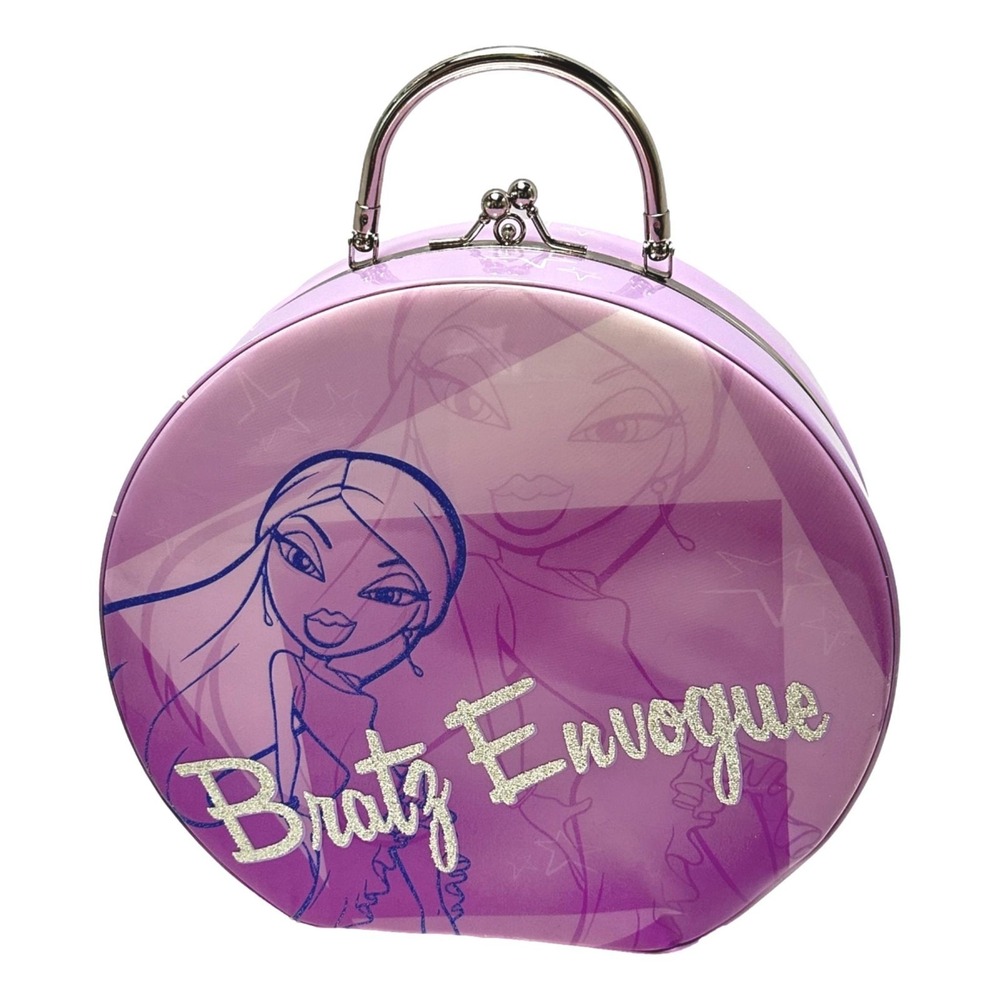 Envogue Bratz Fashion Doll Case Accessory Circular Flat Bottom Pink Purple 2004